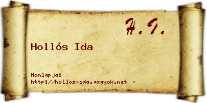 Hollós Ida névjegykártya