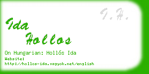 ida hollos business card